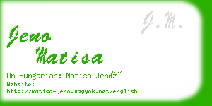 jeno matisa business card